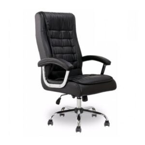 Poltrona Presidente LUXO c/ mola Ensacada – Couríssimo Preto 30016